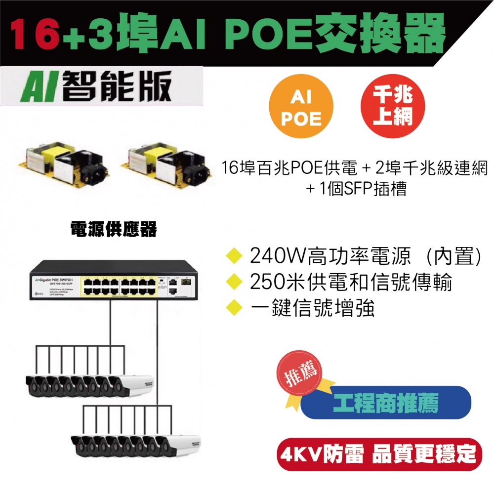 台灣現貨 POE switch POE供電交換器 4埠 8埠16埠 交